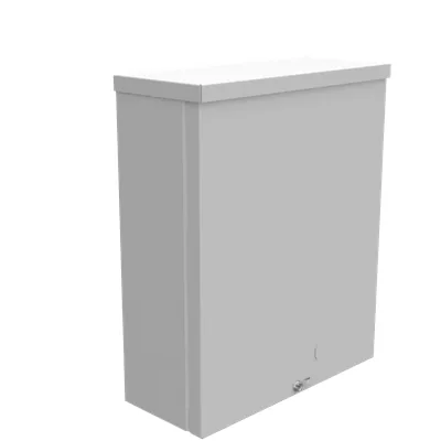 12x4x10 Screw Cover Type 3R UL Listed Steel No Knockouts ANSI 61 Gray Quad D Knockout for Lock Emboss Mounting Holes in Back
