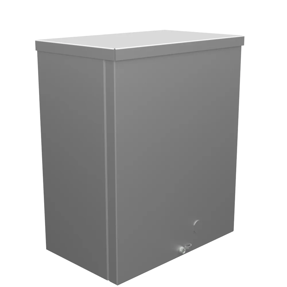 12x6x10 Screw Cover Type 3R UL Listed Steel No Knockouts No Paint Quad D Knockout for Lock Emboss Mounting Holes in Back