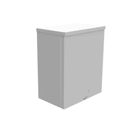 12X6X10 Screw Cover UL Listed Type 3R Steel No Knockouts ANSI 61 Gray Quad D Knockout for Lock