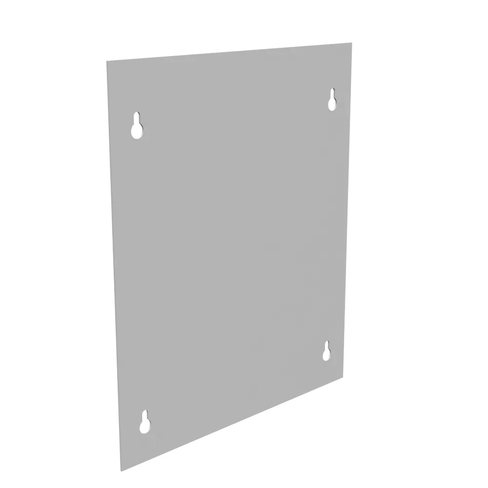 Tapa en blanco empotrada Tipo 1 10x12 Tapa atornillada Gris ANSI 61 Acero Pestaña 3/4 pulgada en todos los lados