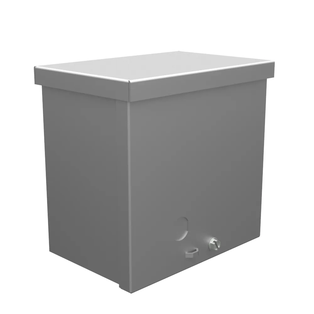 Screw Cover NEMA 3R Steel Knockouts ANSI 61 Gray Padlocking Provision