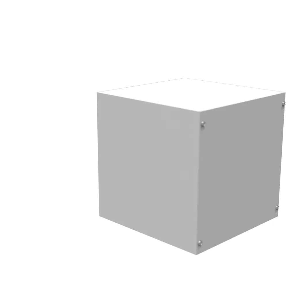 12X12X12 Screw Cover UL Listed Type 1 Steel No Knockouts ANSI 61 Gray Blank Cover Installed