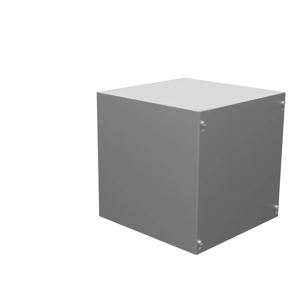 12x12x12 Screw Cover Type 1 UL Listed Steel No Knockouts No Paint Cover with Teardrop Slots Mounting Holes in Back