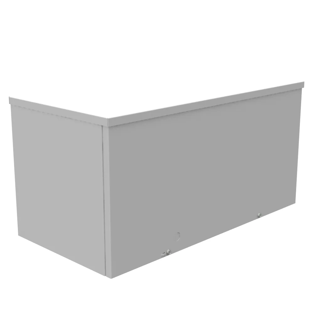 Ducto Cuadrado 12X24X12 con Tapa Atornillada, UL Listed, Tipo 3R, Acero, Sin Troqueles, Gris ANSI 61, Troquel Quad D para Cerradura