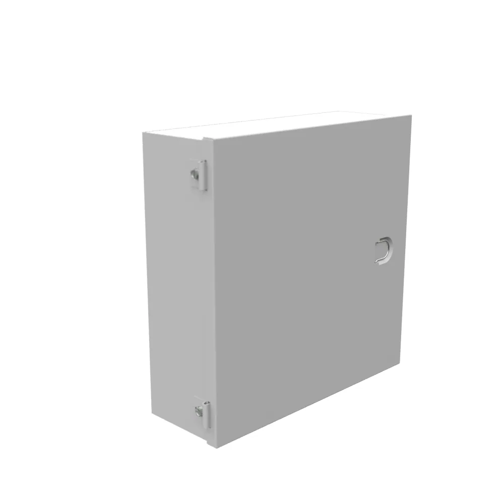 Tapa embisagrada 12X4X12 Certificado UL Tipo 1 Acero Sin troqueles Gris ANSI 61 Manijas de jalón