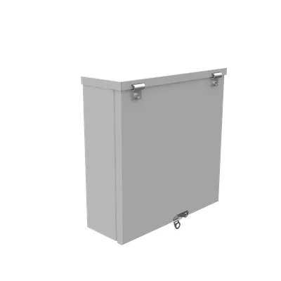 12X4X12 Hinge Cover UL Listed Type 3R Steel Knockouts ANSI 61 Gray Padlocking Flip Latch