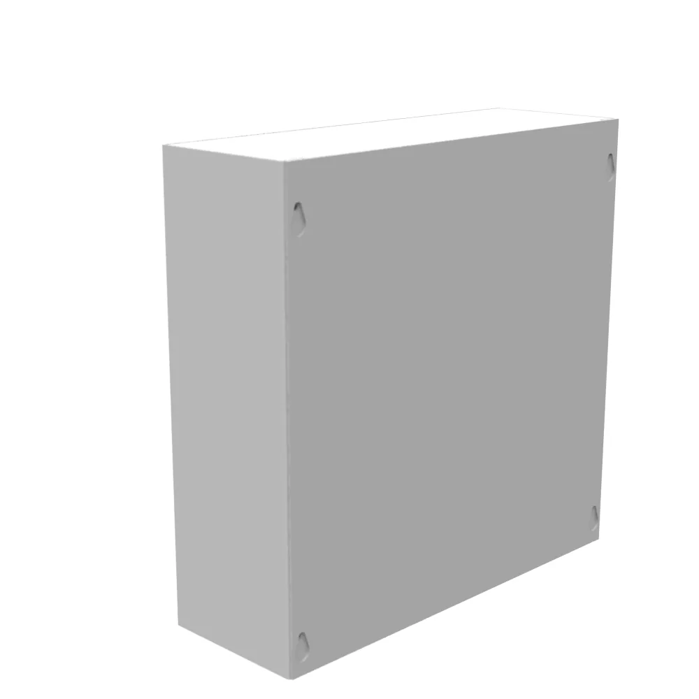 Tapa Atornillada 12x4x12 Certificada UL Tipo 1 Acero Sin Troqueles Gris ANSI 61 Tapa en Blanco Instalada