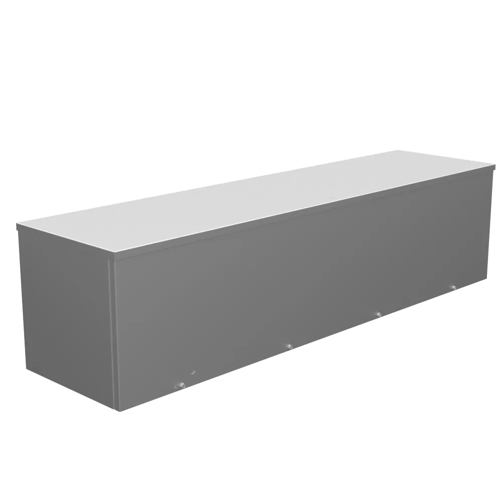 Ducto cuadrado 12x48x12 con tapa atornillada, tipo NEMA 3R, listado UL, acero, sin troqueles, sin pintura, troquel cuádruple D para candado