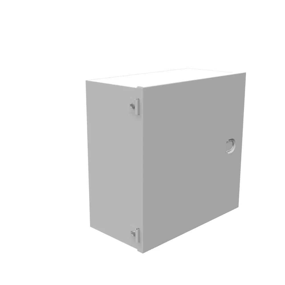 12X6X12 Hinge Cover UL Listed Type 1 Steel No Knockouts ANSI 61 Gray Pull Handles