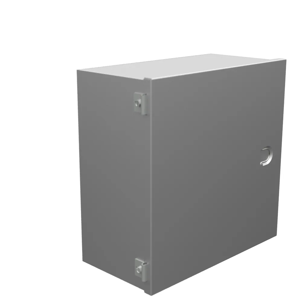 12x6x12 Hinge Cover Type 1 UL Listed Steel No Knockouts No Paint Formed Hinges Mounting Holes in Back Flush Pull Ring