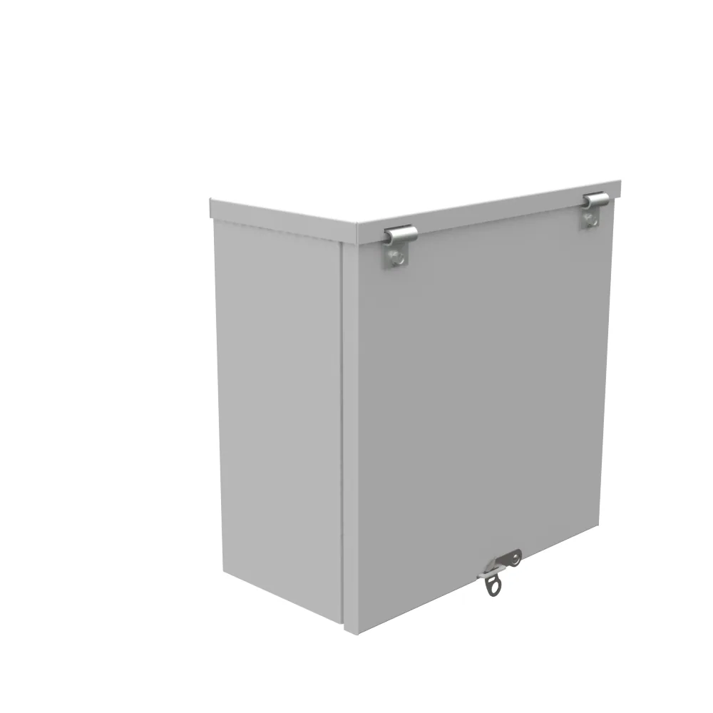 12X6X12 Hinge Cover UL Listed Type 3R Steel No Knockouts ANSI 61 Gray Padlocking Flip Latch