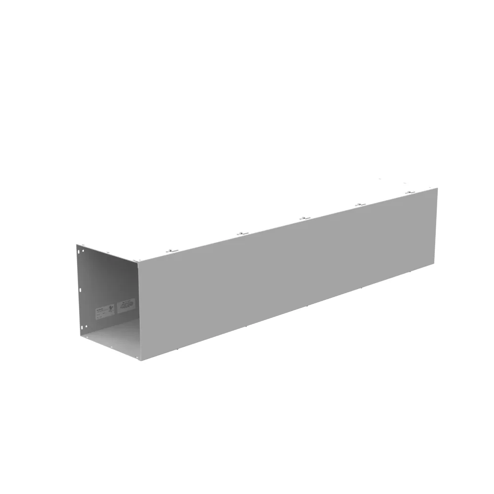 Ducto cuadrado 12x60x12 con tapa embisagrada homologado UL Tipo 1 acero gris ANSI 61 con troqueles