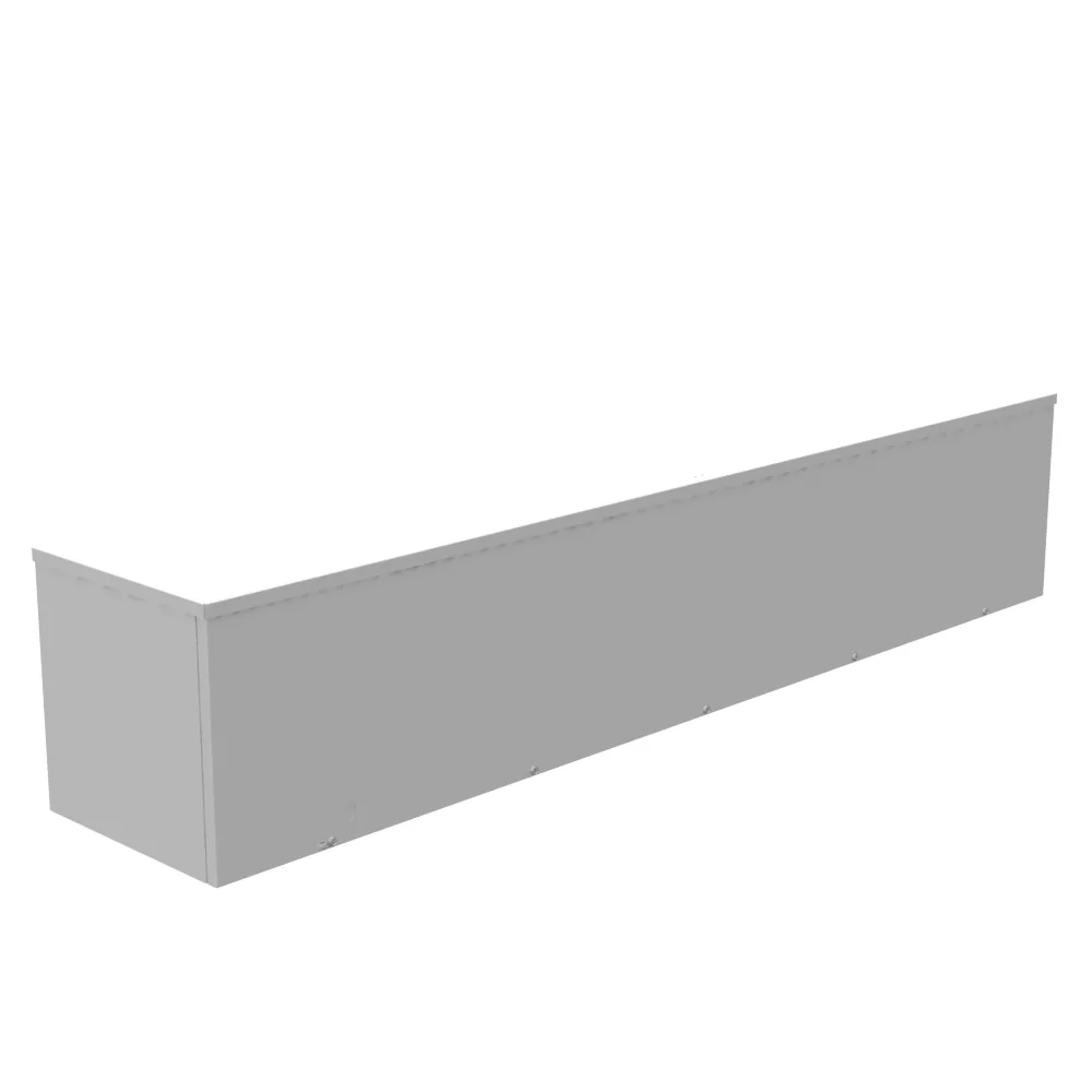 Ducto cuadrado 12x60x12 con tapa atornillada, UL Listed, Tipo 3R, acero, troqueles ANSI 61 gris, Quad D para candado