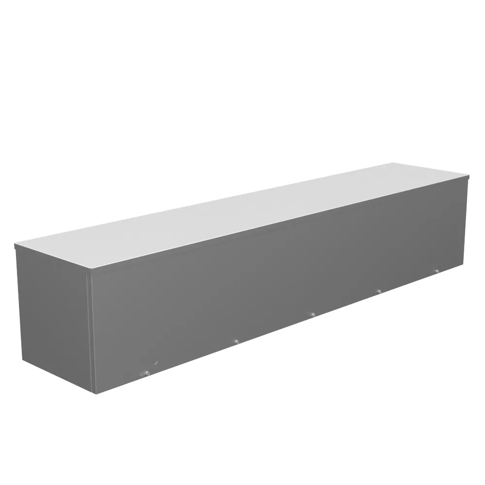 Ducto cuadrado 12x60x12 con tapa atornillada Tipo 3R homologado UL acero sin troqueles sin pintura con troquel Quad D para candado y orificios de montaje realzados en panel posterior