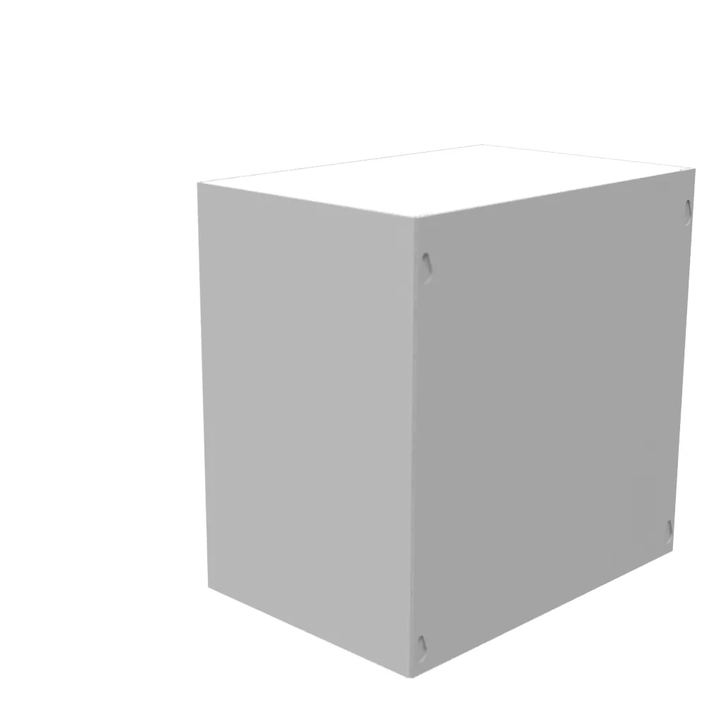 Tapa Atornillada 12x8x12 Listada UL Tipo 1 Acero Sin Troqueles Gris ANSI 61 Tapa en Blanco Instalada