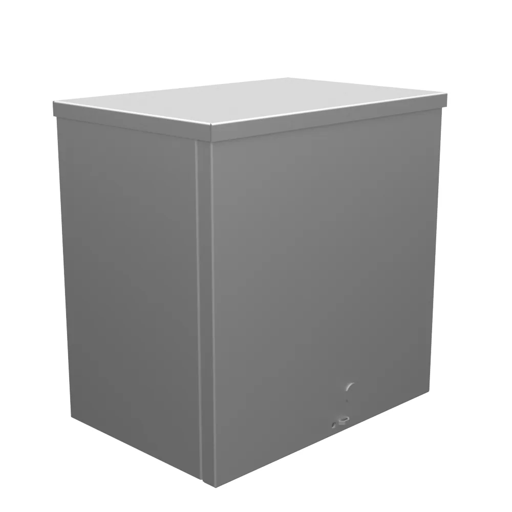 12x8x12 Screw Cover Type 3R UL Listed No Knockouts No Paint Quad D Knockout for Lock Emboss Mounting Holes in Back