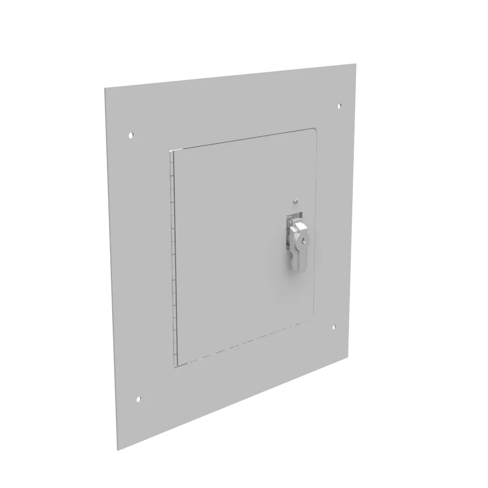 Gabinete de telefonía tapa empotrada Tipo 1 12x12 tapa atornillada tapa embisagrada gris ANSI 61 acero cerrojo de golpe con llave sin troqueles