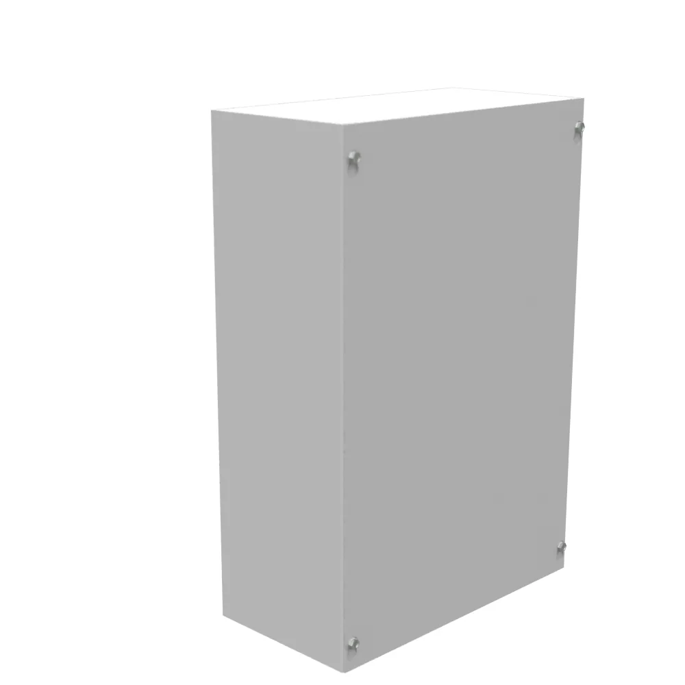Tapa atornillada 18X6X12, listada UL, Tipo 1, acero, sin troqueles, gris ANSI 61, tapa lisa instalada