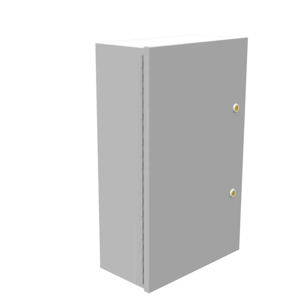 20x6x12 Tapa Embisagrada Tipo 1 Listado UL Acero Sin Troqueles Gris ANSI 61 Bisagra Continua Cerrojo de Cuarto de Vuelta Ranurado