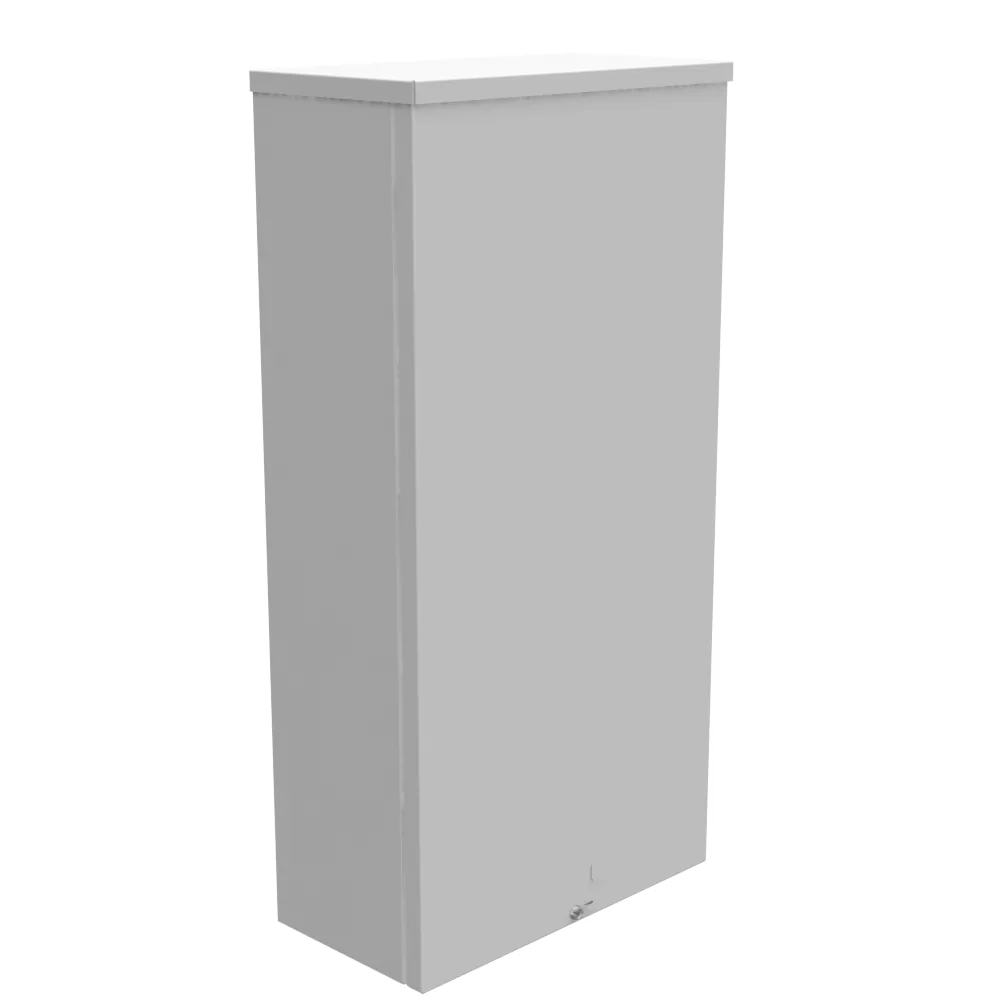 Tapa atornillada 24X6X12 UL Tipo 3R Acero Con troqueles Gris ANSI 61 Troquel Quad D para candado