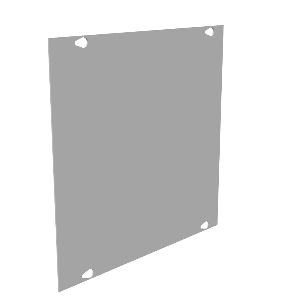Tapa para ducto cuadrado sin certificación UL, 12x12, tapa atornillada, acero gris ANSI 61