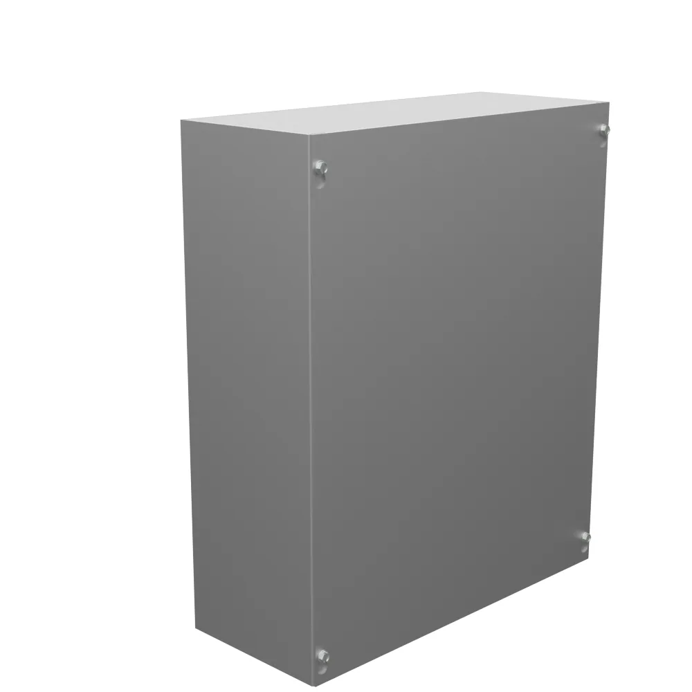 18x6x15 Screw Cover Type 1 UL Listed Steel No Knockouts No Paint Cover with Teardrop Slots Mounting Holes in Back