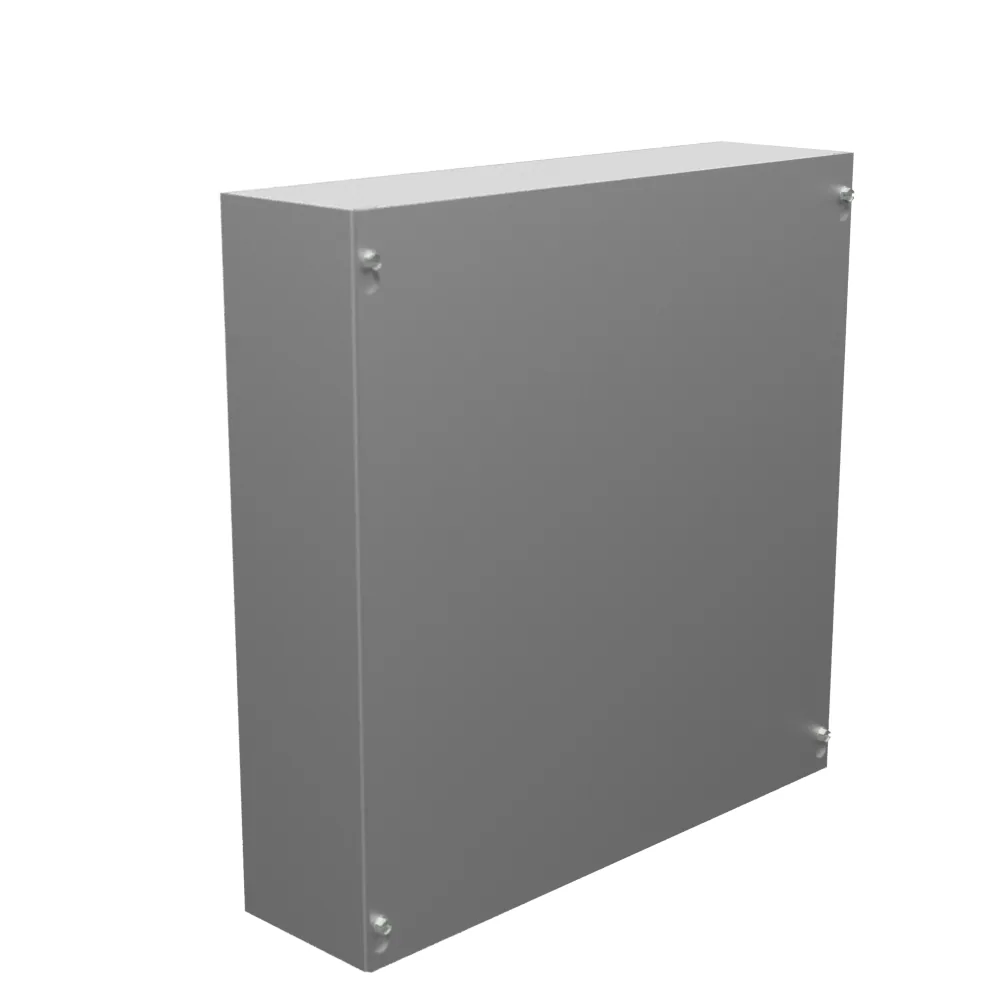16X4X16 Screw Cover UL Listed Type 1 Steel No Knockouts No Paint Blank Cover Installed