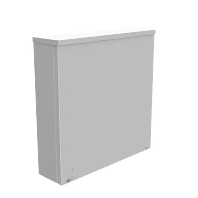 16X4X16 Screw Cover UL Listed Type 3R Steel No Knockouts ANSI 61 Gray Quad D Knockout for Lock