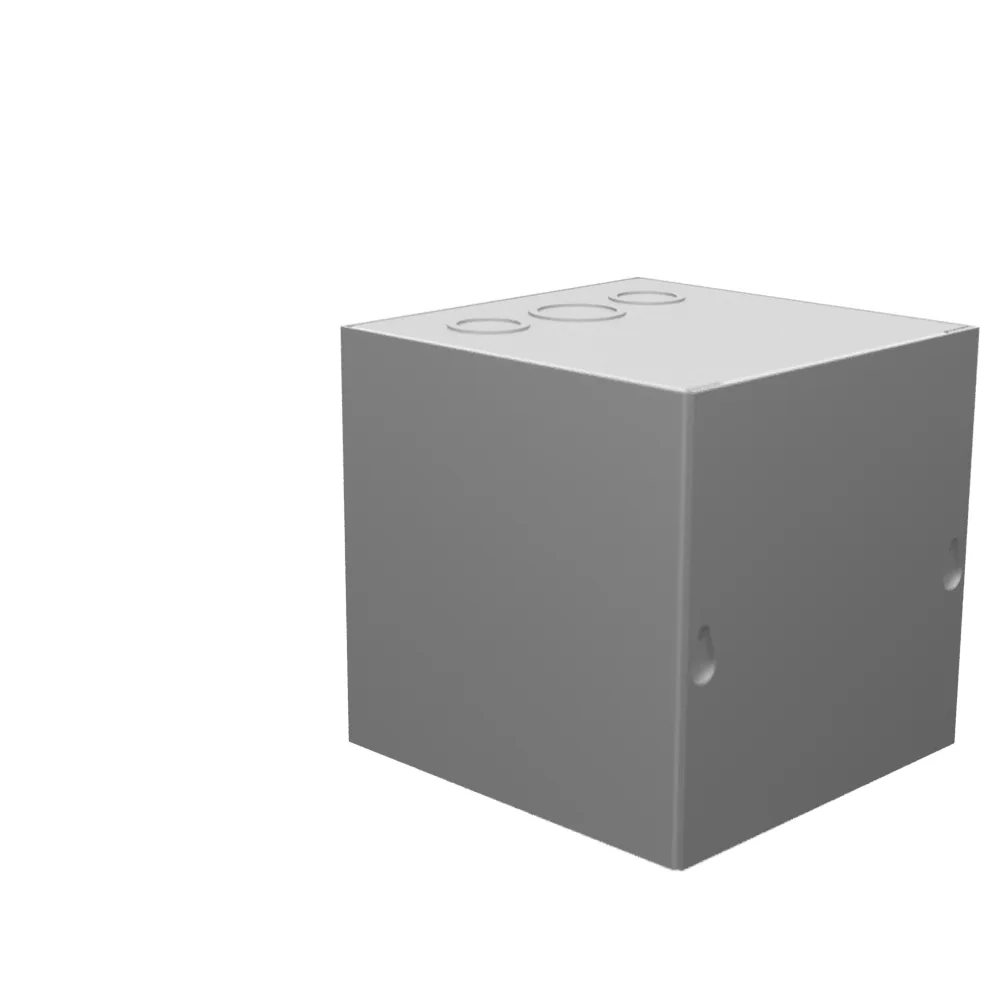 Tapa Atornillada 16X8X16 Certificada UL Tipo 1 Acero Sin Troqueles Gris ANSI 61 Tapa en Blanco Instalada