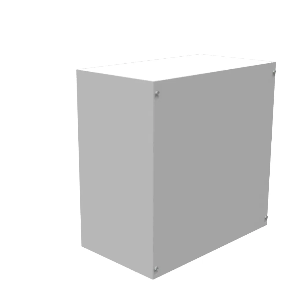 18X10X18 Screw Cover UL Listed Type 1 Steel No Knockouts ANSI 61 Gray Blank Cover Installed
