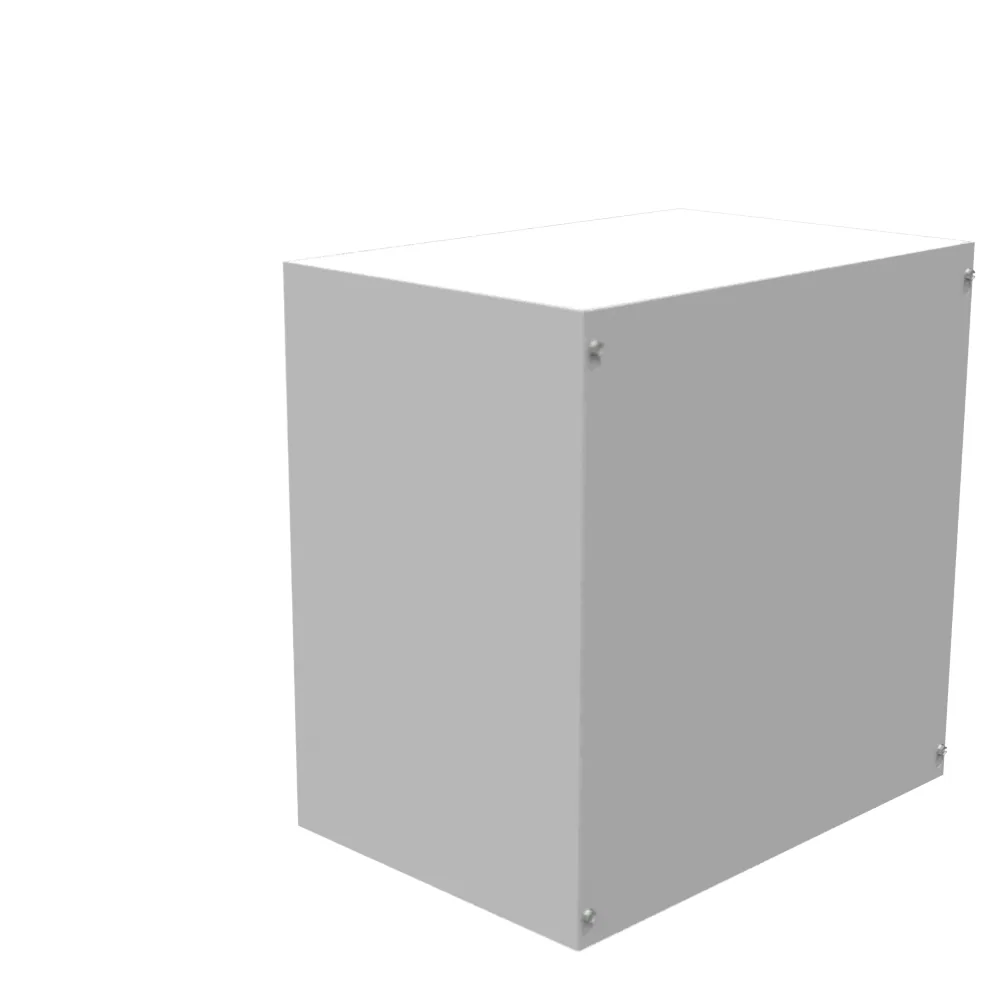 18X12X18 Screw Cover UL Listed Type 1 Steel No Knockouts ANSI 61 Gray Blank Cover Installed