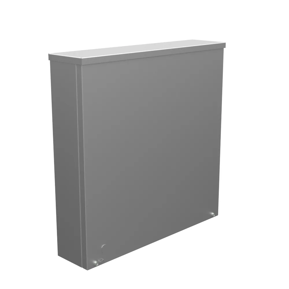 18x4x18 Screw Cover Type 3R UL Listed Steel No Knockouts No Paint Quad D Knockout for Lock Emboss Mounting Holes in Back