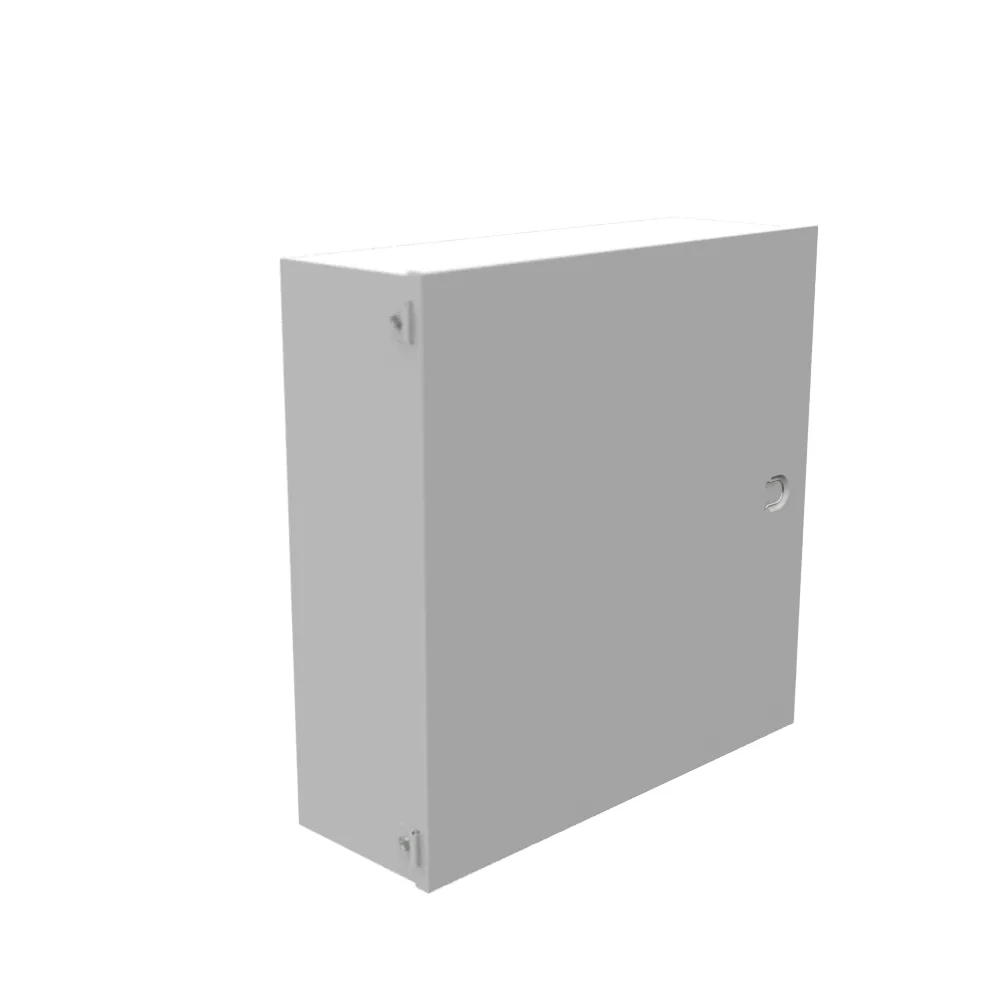 18X6X18 Hinge Cover UL Listed Type 1 Steel No Knockouts ANSI 61 Gray Pull Handles