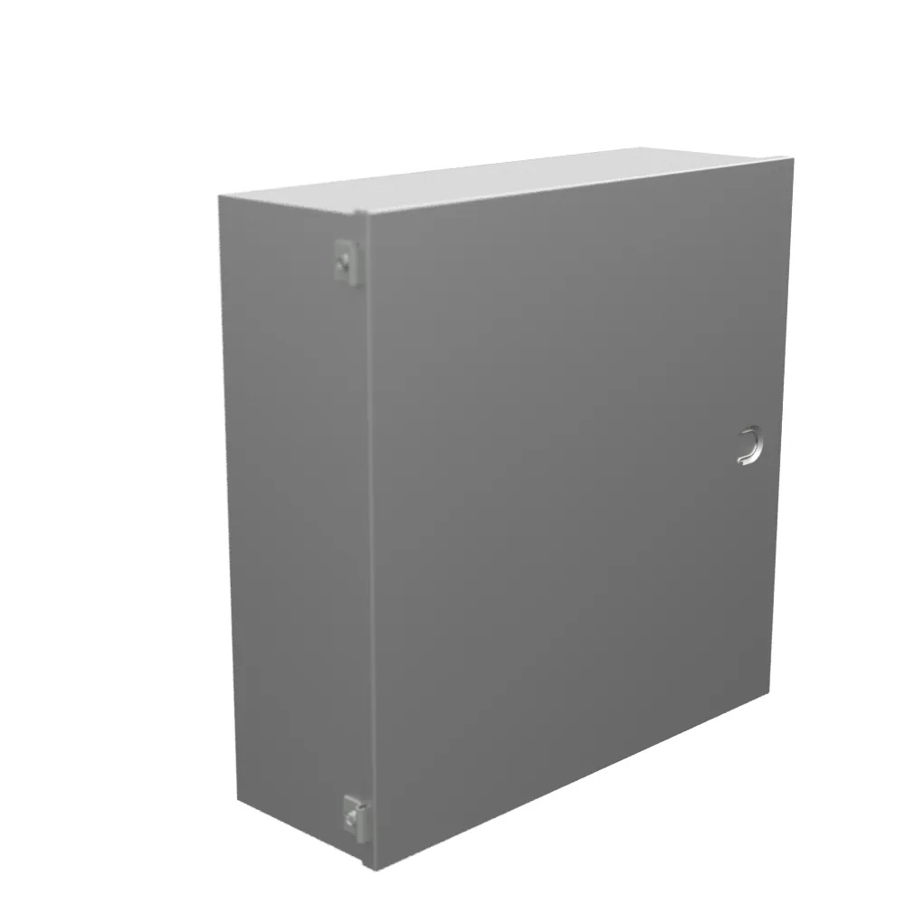 18x6x18 Hinge Cover Type 1 UL Listed Steel No Knockouts No Paint Formed Hinges Mounting Holes in Back Flush Pull Ring