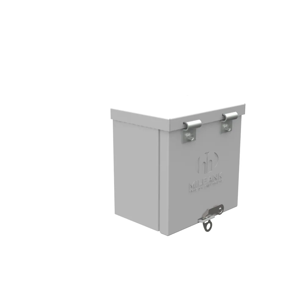 Hinge Cover NEMA 3R Steel No Knockouts ANSI 61 Gray Padlocking Flip Latch