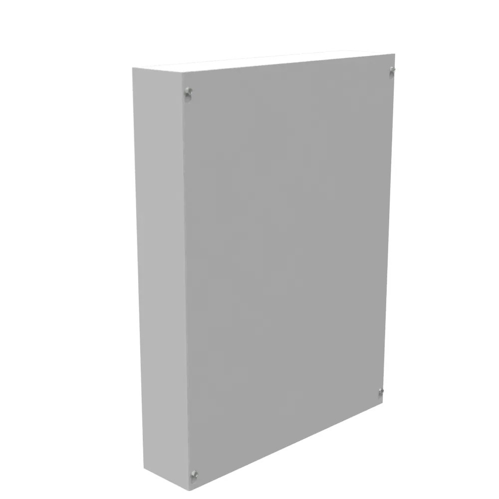 24X4X18 Tapa atornillada Certificada UL Tipo 1 Acero Sin troqueles Gris ANSI 61 Tapa ciega instalada