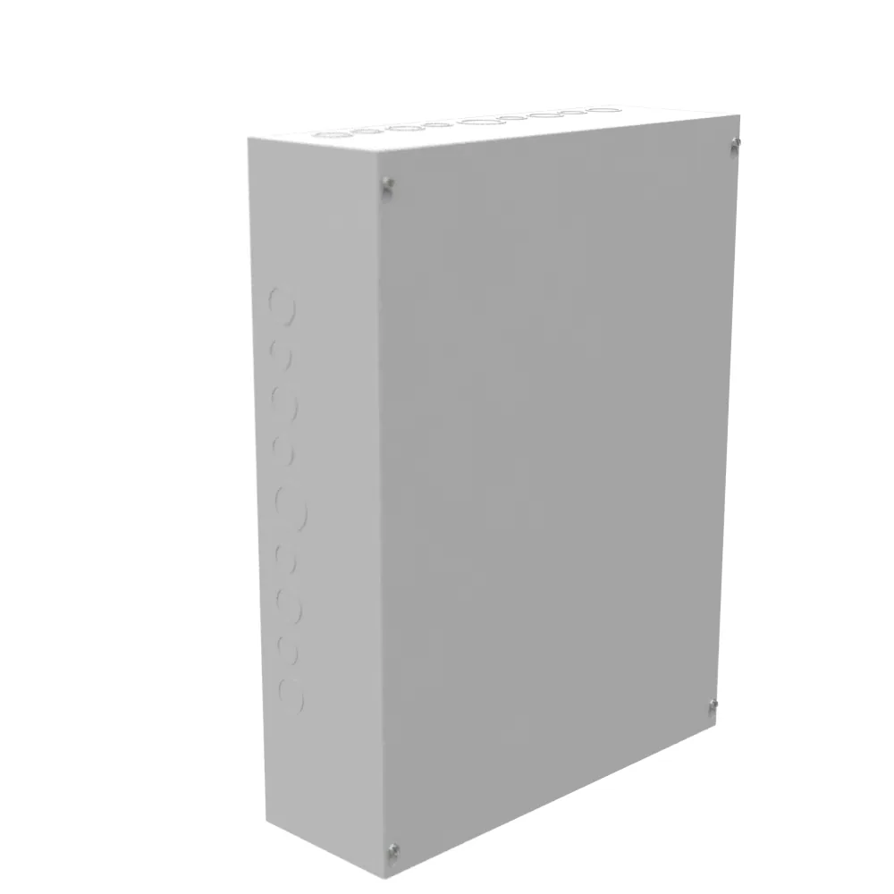 Tapa atornillada 24X6X18 UL Tipo 1 Acero Con troqueles Gris ANSI 61 Tapa en blanco instalada