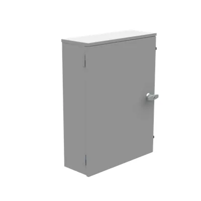 24X6X18 Telephone Cabinet UL Listed Type 3R Steel No Knockouts ANSI 61 Gray Back Panel Weld Studs Padlocking Draw Latch Quad D Knockout for Lock