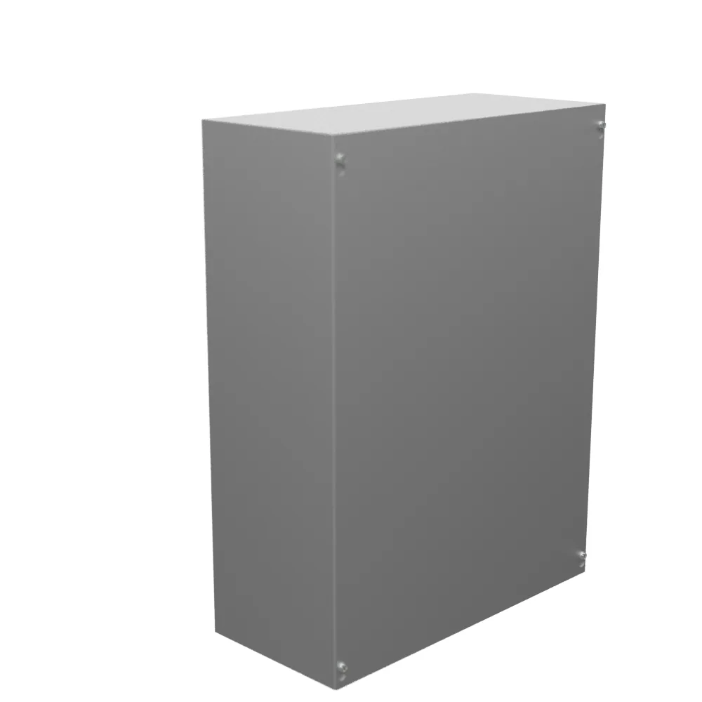 24x8x18 Screw Cover Type 1 UL Listed Steel No Knockouts No Paint Cover with Teardrop Slots Mounting Holes in Back