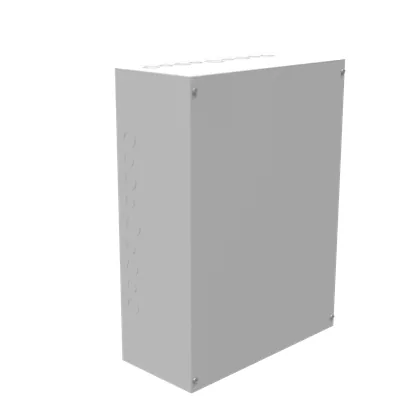 24X8X18 Screw Cover UL Listed Type 1 Steel Knockouts ANSI 61 Gray Blank Cover Installed