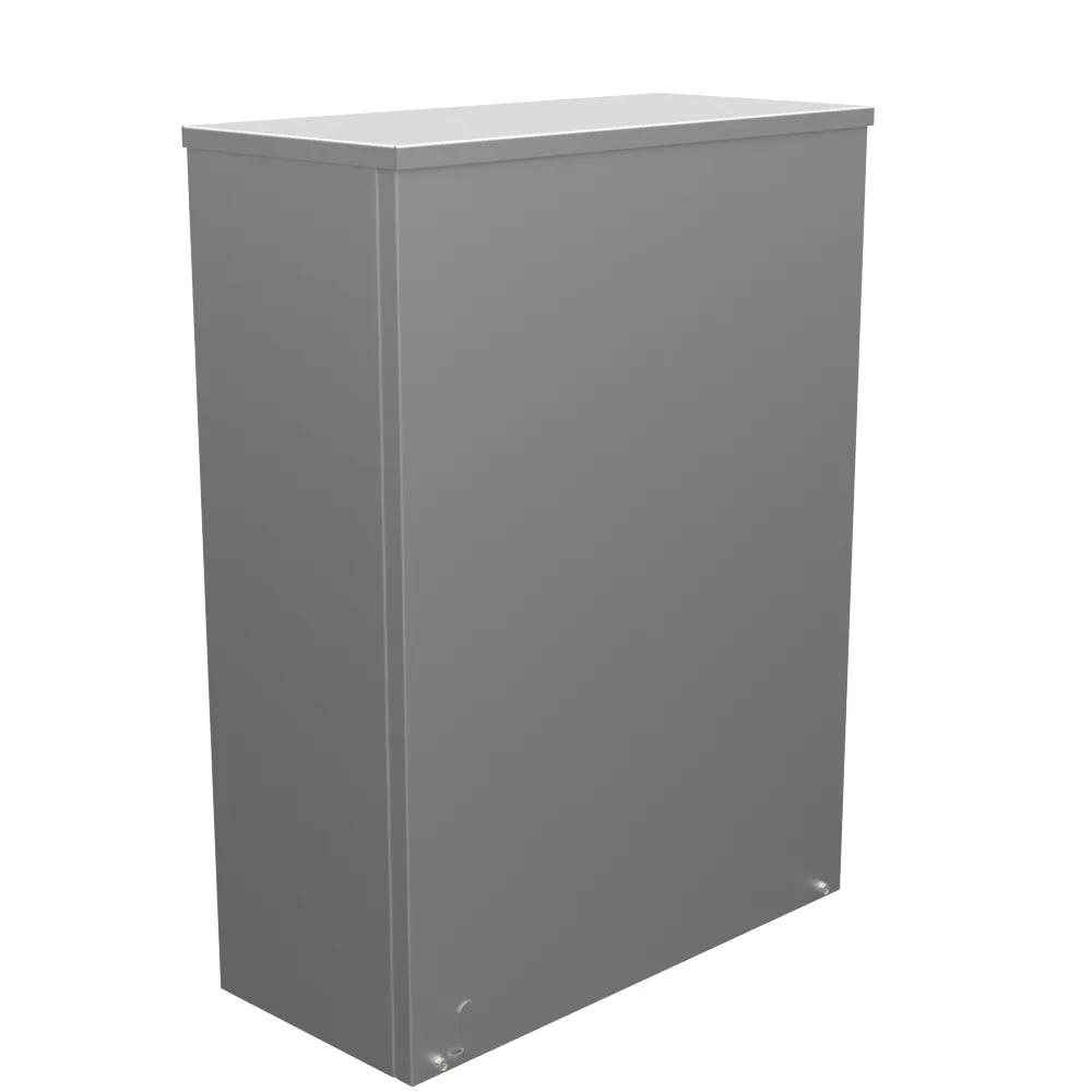 24x8x18 Screw Cover Type 3R UL Listed Steel No Knockouts No Paint Quad D Knockout for Lock Emboss Mounting Holes in Back
