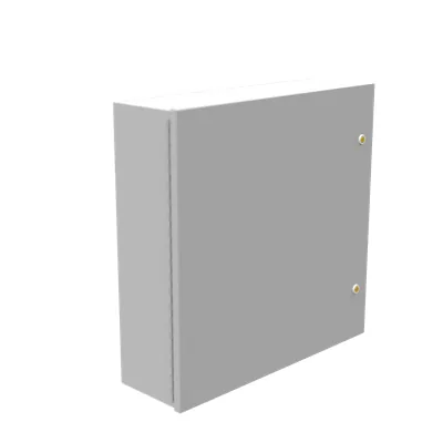 20X6X20 Hinge Cover UL Listed Type 1 Steel No Knockouts ANSI 61 Gray Quarter Turn Latch Continuous Hinge