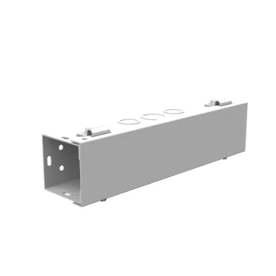 2.5x12x2.5 Hinge Cover Gutter Type 1 UL Listed Steel Knockouts ANSI 61 Gray