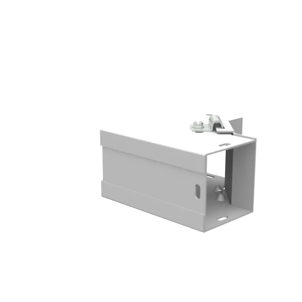 Codo de ducto cuadrado 90 grados con abertura interior 5.06x2.5x5.06 acero gris ANSI 61