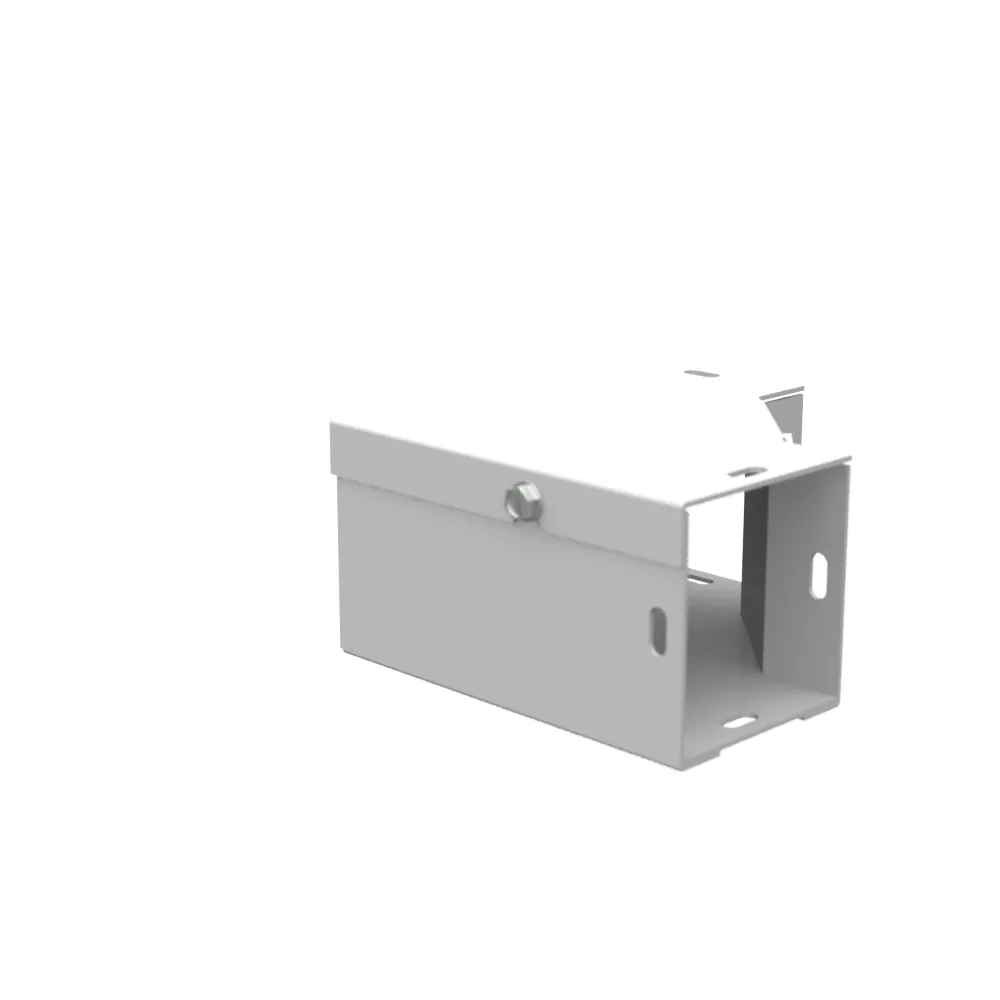 5.13x2.5x5.13 Codo 90 para ducto cuadrado con abertura lateral, acero gris ANSI 61