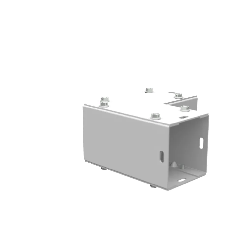 Codo ducto cuadrado 90° acceso superior tipo 1 2x2 tapa atornillada gris ANSI 61 acero sin troqueles