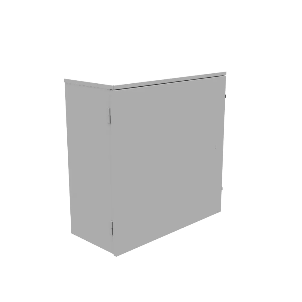 24X10X24 Gabinete para teléfono Certificado UL Tipo 3R Acero Sin troqueles Gris ANSI 61 Panel posterior Pernos de soldadura Cerrojo de arrastre con candado Troqueles Quad D para candado