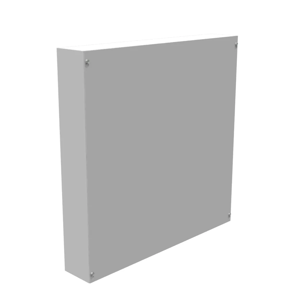 Tapa atornillada 24X4X24 UL Tipo 1 Acero Sin troqueles Gris ANSI 61 Tapa en blanco instalada