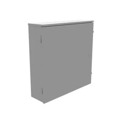 24X6X24 Telephone Cabinet UL Listed Type 3R Steel No Knockouts ANSI 61 Gray Back Panel Weld Studs Padlocking Draw Latch Quad D Knockout for Lock