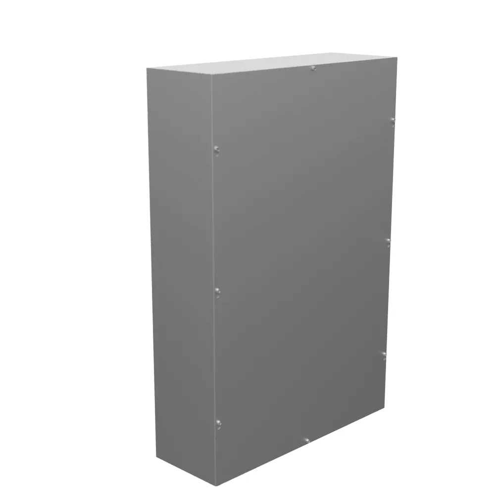 36x8x24 Screw Cover Type 1 UL Listed Steel No Knockouts No Paint Cover with Teardrop Slots Mounting Holes in Back